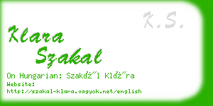 klara szakal business card